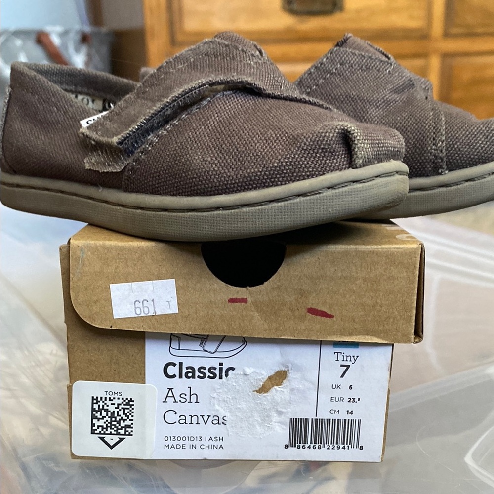 TOMS Classic Kids Canvas Shoes - Ash Canvas